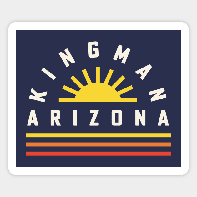 Kingman Arizona Retro Vintage Stripes Sunset Magnet by PodDesignShop